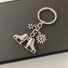 1入街頭風格情侶款溜冰鞋造型鑰匙圈，冬季運動用品，聖誕節送給朋友的禮物 - 復古銀色 - 查看 9