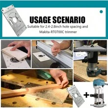 Placa De Inserción De Mesa De Enrutador Multifuncional De Aluminio Para Bancos De Trabajo De Carpintería, Placa De Enrutador Con Herramientas De Madera Y Anillos - Negro - Ver 2