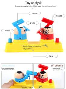 桌上遊戲玩具敲地鼠紅藍攻防2人對戰遊戲機玩具 - 彩色 - 查看 4