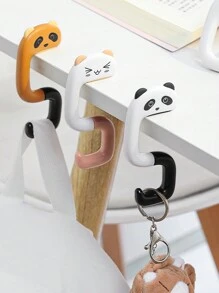 旅行便攜式塑料可愛動物掛鉤，桌上掛飾包掛鉤，壁掛式支架，手提包掛鉤 - 黑與白 - 查看 5