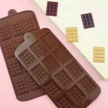1pc Silicone Mold For Diy Chocolate & Waffle Crisp Baking - Chocolate Brown - View 1