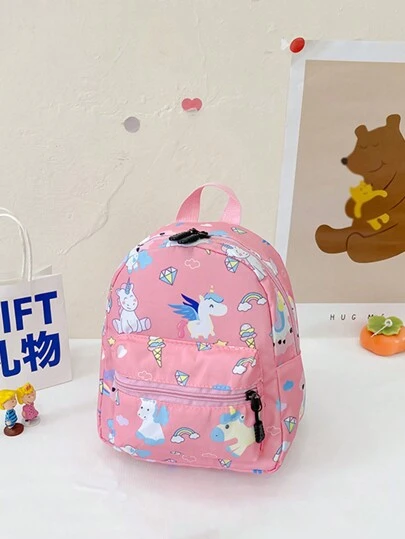 1pc Mini Kindergarten Backpack, Cartoon Unicorn Shaped Cute Children Schoolbag With Shoulder Straps