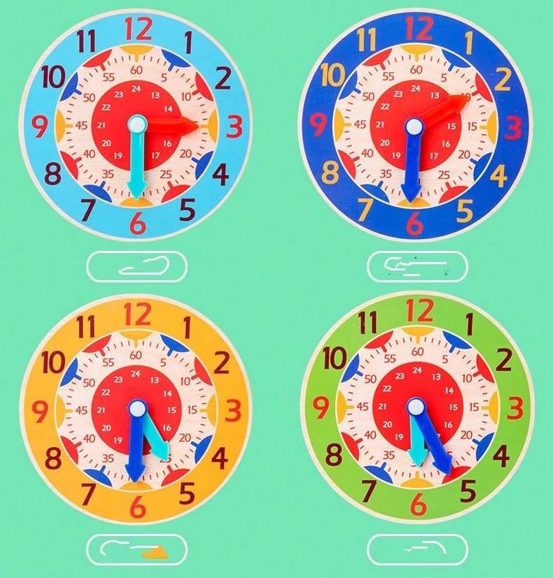 Juguetes De Reloj De Madera Para El Aprendizaje Temprano Y El