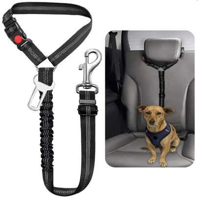 1pc 2-In-1 Adjustable Dog Seat Belt & Collar That Can Be Stretched, Must-Have Item For Car Travel To Ensure Your Pet's Dog Car Seat Car Seat Covers Dog Car Seat Cover Pet Car Seat