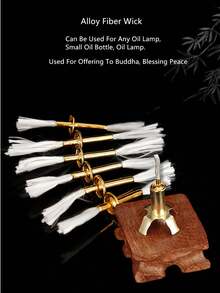 1 件玻璃纤维灯芯油灯油灯 DIY 灯芯黄油煤油灯灯芯油灯灯芯合金灯芯铜支架 - 金色 - 查看 2