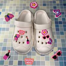 一套包含6個蝴蝶和太陽眼鏡形狀的鞋飾,diy裝飾和情人節禮物的完美選擇,兼容有洞夾腳拖鞋和鞋子 - 彩色 - 查看 5