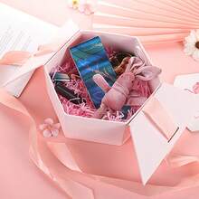 1入手提式情人節口紅禮盒,六角形伴娘婚禮禮盒 - 星星耀紅 - 查看 3