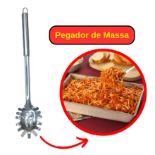Jogo de Utensílios de Cozinha em Inox Premium  Colher de Arroz + Concha de Cozinha + Pegador de Salada + Pegador de Massas e Amassador de Batatas - Prata - Visão 5