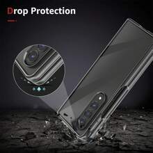 1入組黑色框鍍金防刮硬質PC手機殼，適用於三星Galaxy Z Fold5/Z Fold4/Z Fold3/Z Fold2/Z Filp5/Z Filp4/Z Filp3，具有抗黃變、防震、防指紋和透明特性 - 黑色 - 查看 8