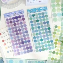 1 Pack Of 6 Dot Stickers, Creative And Cute Round Stickers, Stickers With Card Material - Mauve Purple - View 4