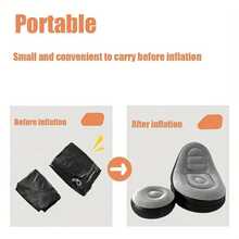 1套充氣休閒沙發椅與腳凳，可摺疊躺椅，慵懶沙發，適用於戶外（卡其色） - 卡其色 - 查看 8