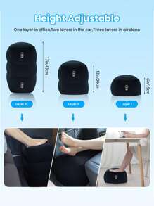 1pc Inflatable Foot Rest Pillow For Travel, Press-type Inflatable, Ultra Light Foldable, For Airplane Train For Car For Travel Business For Siesta, Adjustable Inflatable Footrest Stool For Men and Women Travel Essentials
