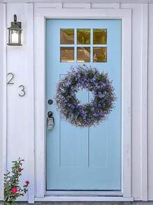 1入組人工多色銀元和黃杉花圈,農舍前門裝飾用 - 紅色 - 查看 5