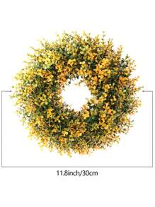 1入組人工多色銀元和黃杉花圈,農舍前門裝飾用 - 紅色 - 查看 4