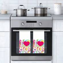 2入組 18x28英寸長方形聚酯纖維廚房毛巾套裝,i Love 80's廚房毛巾,多彩字母圖案廚房毛巾,80's90's懷舊系列廚房毛巾,多功能毛巾適用於家庭使用,適合廚房、浴室、客廳、餐廳、臥室等場合,是父母和朋友的理想禮物 - 白色 - 查看 1