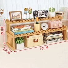 1pc Apricot Diy Handmade Bamboo Storage Rack Floor Standing Organizer - Apricot - View 10