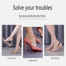 1 Pair - High Heels, Anti-Falling Elastic Shoelaces, Elastic Band Diamond Decoration, Non-Heel Fixed Shoelaces, Used For High Heels, Women's Shoes, Anti-Loosening Straps - Black with diamonds - View 5