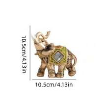 1pc Resin Elephant Sculpture For Home Decor, Creative Ins-Style Ornament Best Gifts Birthday - Multicolor - View 2
