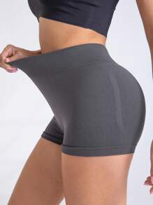 1Pc Women's Seamless Yoga Shorts, High-Waist, High Elasticity, Solid Color, Sports Shorts Shapewear Shorts Spandex Shorts Booty Shorts Stretchy Shorts Booty Shorts Women Boxer Shorts