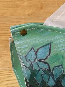 一朵野玫瑰油画纸巾盒轻奢风格客厅家用桌面纸巾盒高端车载纸巾盒皮革材质轻时尚节日礼物上学旅行日常通勤登山健身沙滩户外 - 綠色 - 查看 8