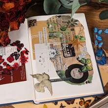 1 包(2 件)花朵和蝴蝶主題剪貼簿貼紙,兒童剪貼簿創意可愛 Gukka 貼紙 - 黃色 - 查看 6