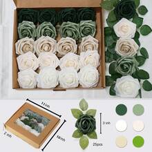 Exquisite Artificial Flower Autumn Orange Sets For DIY Wedding Decor & Centerpieces - Olive Green - View 2