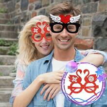 2024 New Fashion Valentine's Day Heart Theme Glasses For Party Decoration And Photography Props Accessories - Red - View 6
