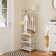 Perchero Sencillo Para Abrigos Y Sombreros, Con Diseño De Esquina Para Sala De Estar, Dormitorio Y Vestíbulo, Organizador Multifuncional, 1 Ud. - Blanco - Ver 2