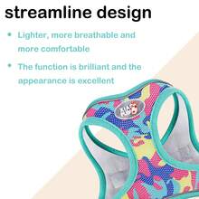 1套反光迷彩狗用胸帶馬甲,狗用牽繩和粗糞便袋套裝,便攜式,適用於步行和旅行 - 綠色 - 查看 8