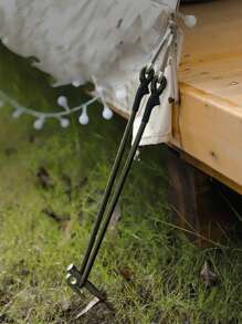 1入組帶有扣環和卡拉比那鉤的彈性帳篷繩，8mm露營晾衣繩，行李捆綁繩適用於戶外旅行裝備打包 - 軍綠色 - 查看 3