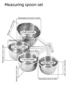 XIYIJIA 1 Set Stainless Steel Measuring Spoon With Scale And Seasoning Spoon For Baking - Silver - View 2