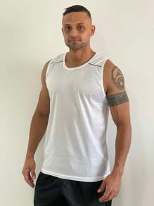 Camiseta Regata Dryfit Masculino Academia Exercício Barata de Verao - Branco - Visão 3