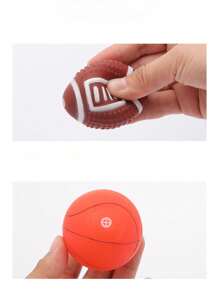 1pc Pet Dog Toy Ball, Interactive, Durable, Squeaky, Stress Relief Dog Supplies - Red - View 7