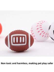 1pc Pet Dog Toy Ball, Interactive, Durable, Squeaky, Stress Relief Dog Supplies - Red - View 4