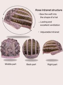 五顏六色長捲髮假髮,附有劉海,適合日常和派對使用的合成女性假髮 - 棕色 - 查看 7