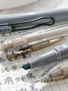 Set Di 7 Penne A Pulsante Con Alta Qualità Cromatica E Inchiostro A Rapida Essiccazione Per Esercizi Giapponesi In Una Scatola