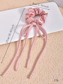 1pc Bowknot Hair Scrunchie - Pink - View 2
