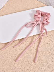 1pc Bowknot Hair Scrunchie - Pink - View 3