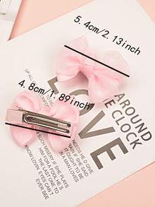 2入組兒童花朵髮夾,適用於側邊頭髮和亂捲髮,女孩髮飾 - 粉色 - 查看 6