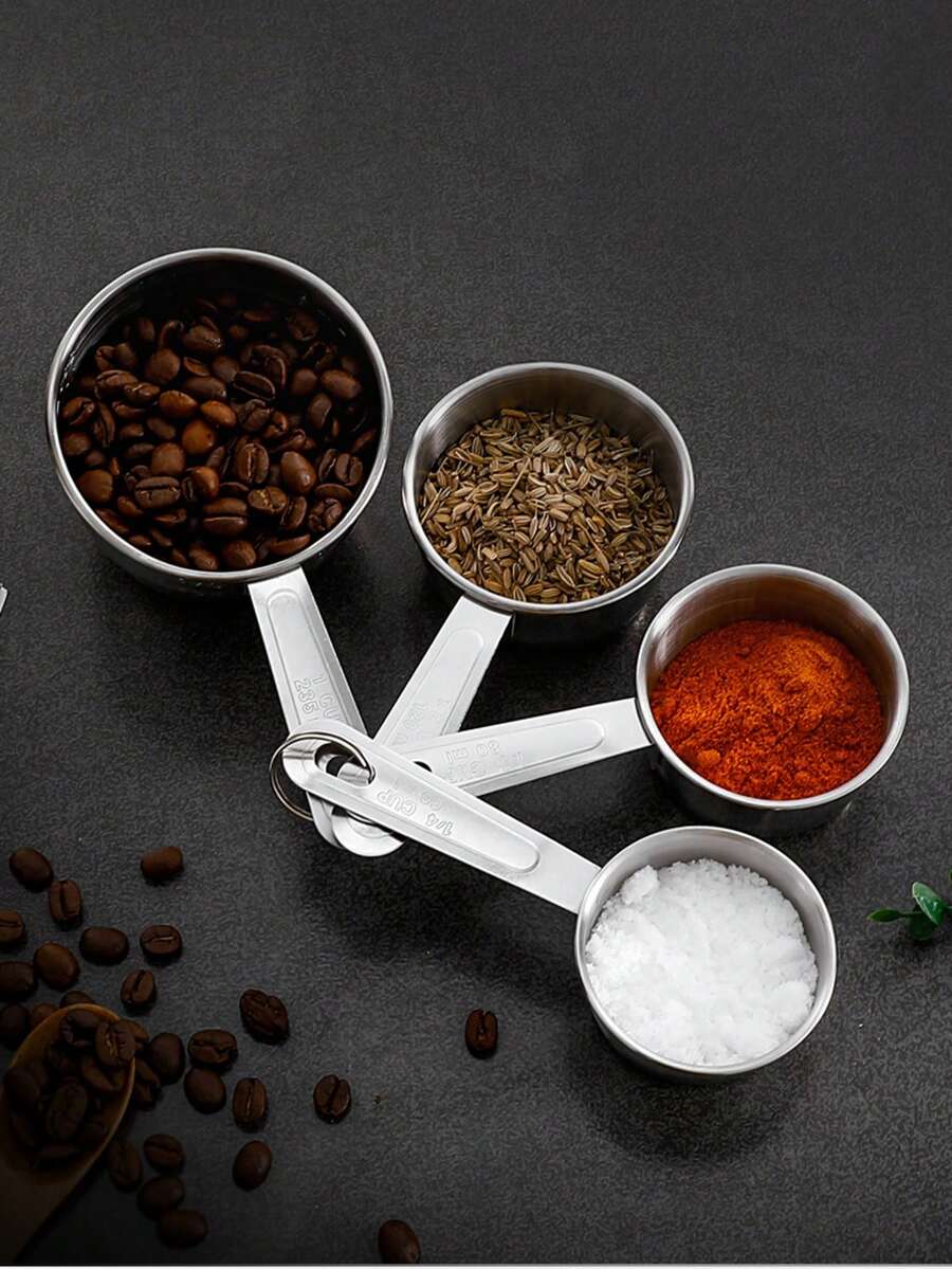 XIYIJIA 1 Set Stainless Steel Measuring Spoon With Scale And Seasoning Spoon For Baking - Silver - View 1