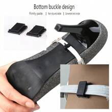 1 Pair - High Heels, Anti-Falling Elastic Shoelaces, Elastic Band Diamond Decoration, Non-Heel Fixed Shoelaces, Used For High Heels, Women's Shoes, Anti-Loosening Straps - Black with diamonds - View 7