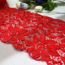 6.69英寸寬78.74英寸長可伸縮的繡花空心花邊,可用於diy服裝、家具裝飾