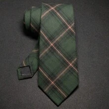 1pc New Design Young Men Classic Plaid Stripe Necktie WorkMen Necktie - Army Green - View 2