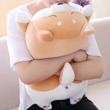 1 件圓眼肥狗毛絨玩具娃娃,毛絨動物玩具枕頭,娃娃枕頭柔軟羽絨 - 棕色圓眼35cm - 查看 6