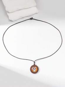 1入時尚復古風格顱骨吊墜項鍊,派對女士必備 - 彩色 - 查看 9