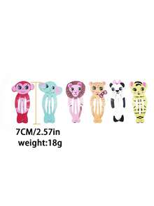 6pcs/Pack Fresh Printed Children Hair Clips, Cute Baked Lacquer Bb Clips, Candy Colored Princess Hair Accessories For Girls - Multicolor - View 2