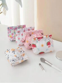 口紅收納袋,便攜自動封閉印花化妝袋,迷你包,鑰匙袋手提包。 - 小藍花 - 查看 5