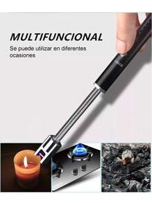 Encendedor Eléctrico Recargable Seguro USB Cocina Multiusos - Negro - Ver 6
