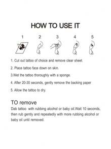 AQ STICKERS 3入組/套多彩蝴蝶和捕夢網大腿、手臂暫時性紋身貼紙,男女適用 - 彩色 - 查看 7