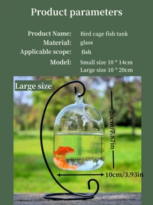 1個創意玻璃桌面魚缸,迷你玻璃花壇,多種風格的水耕種植 - 無色 - 查看 10